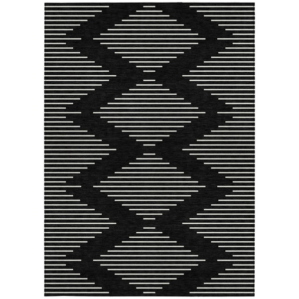 Homeroots 3' Beige And Ivory Geometric Washable Area Rug - Perfect For Indoor And Outdoor Spaces, Durable Design 3' X 5' Polyester 598532