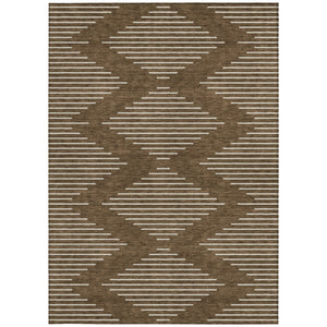 Homeroots 3' Beige And Ivory Geometric Washable Area Rug - Perfect For Indoor And Outdoor Spaces, Durable Design 8' X 10' Polyester 598541
