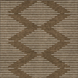Homeroots 3' Beige And Ivory Geometric Washable Area Rug - Perfect For Indoor And Outdoor Spaces, Durable Design 8' X 10' Polyester 598541