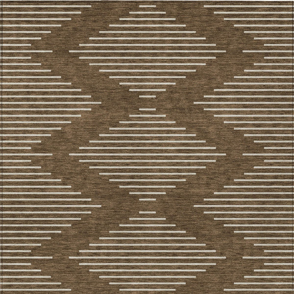 Homeroots 3' Beige And Ivory Geometric Washable Area Rug - Perfect For Indoor And Outdoor Spaces, Durable Design 8' X 10' Polyester 598541