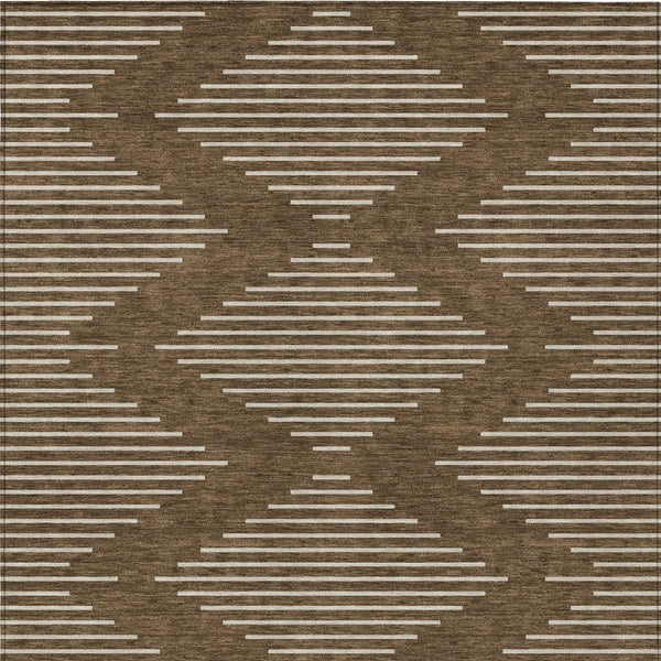 Homeroots 3' Beige And Ivory Geometric Washable Area Rug - Perfect For Indoor And Outdoor Spaces, Durable Design 10' X 14' Polyester 598543