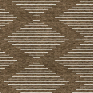 Homeroots 3' Beige And Ivory Geometric Washable Area Rug - Perfect For Indoor And Outdoor Spaces, Durable Design 10' X 14' Polyester 598543