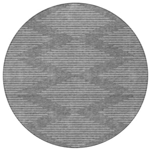 Homeroots 3' Beige And Ivory Geometric Washable Area Rug - Perfect For Indoor And Outdoor Spaces, Durable Design 8' Round Polyester 598546