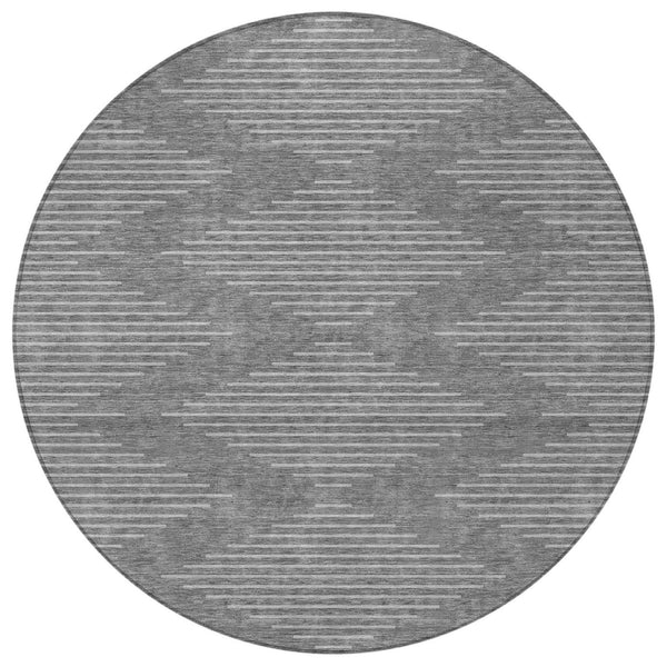 Homeroots 3' Beige And Ivory Geometric Washable Area Rug - Perfect For Indoor And Outdoor Spaces, Durable Design 8' Round Polyester 598546