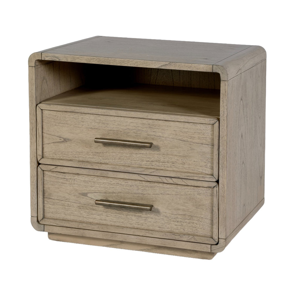 Butler Specialty Butler Keenan 28" Rectangular Nightstand with 2 Soft-Close Drawers & Open Shelf, Medium Oak Finish 5985505