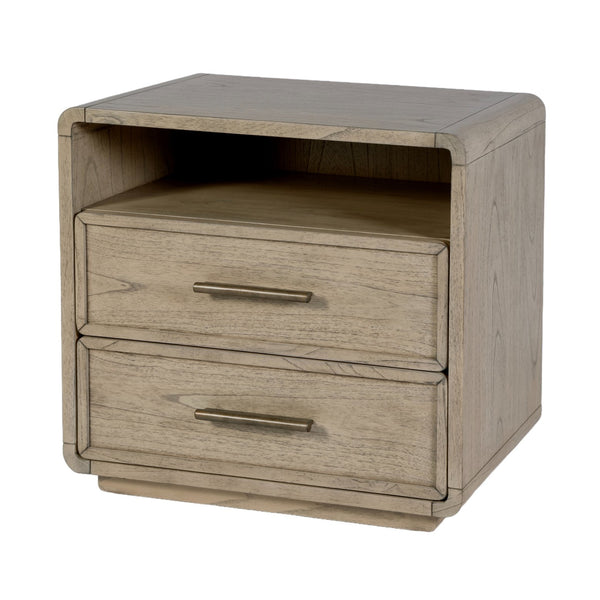 Butler Specialty Butler Keenan 28" Rectangular Nightstand with 2 Soft-Close Drawers & Open Shelf, Medium Oak Finish 5985505