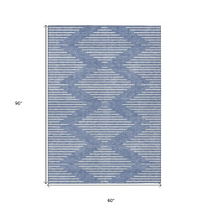 Homeroots 3' Beige And Ivory Geometric Washable Area Rug - Perfect For Indoor And Outdoor Spaces, Durable Design 5' X 8' Polyester 598551