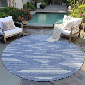 Homeroots 3' Beige And Ivory Geometric Washable Area Rug - Perfect For Indoor And Outdoor Spaces, Durable Design 8' Round Polyester 598552