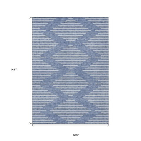 Homeroots 3' Beige And Ivory Geometric Washable Area Rug - Perfect For Indoor And Outdoor Spaces, Durable Design 9' X 12' Polyester 598554
