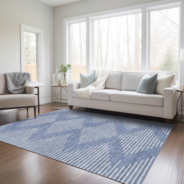 Homeroots 3' Beige And Ivory Geometric Washable Area Rug - Perfect For Indoor And Outdoor Spaces, Durable Design 9' X 12' Polyester 598554