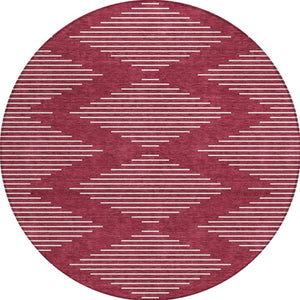 Homeroots 3' Beige And Ivory Geometric Washable Area Rug - Perfect For Indoor And Outdoor Spaces, Durable Design 8' Round Polyester 598558