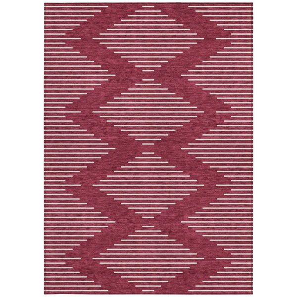 Homeroots 3' Beige And Ivory Geometric Washable Area Rug - Perfect For Indoor And Outdoor Spaces, Durable Design 9' X 12' Polyester 598560