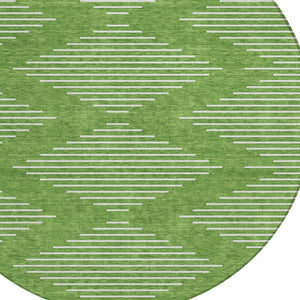 Homeroots 3' Beige And Ivory Geometric Washable Area Rug - Perfect For Indoor And Outdoor Spaces, Durable Design 8' Round Polyester 598564