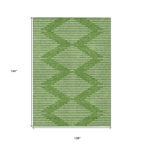 Homeroots 3' Beige And Ivory Geometric Washable Area Rug - Perfect For Indoor And Outdoor Spaces, Durable Design 9' X 12' Polyester 598566