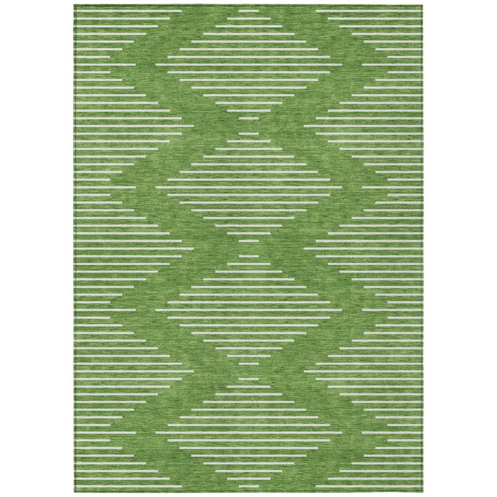 HomeRoots 9' X 12' Green and Ivory Geometric Area Rug - Durable, Washable Design for Indoor & Outdoor Use 598566