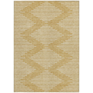 Homeroots 3' Beige And Ivory Geometric Washable Area Rug - Perfect For Indoor And Outdoor Spaces, Durable Design 3' X 5' Polyester 598568