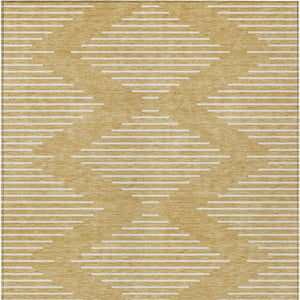 Homeroots 3' Beige And Ivory Geometric Washable Area Rug - Perfect For Indoor And Outdoor Spaces, Durable Design 9' X 12' Polyester 598572