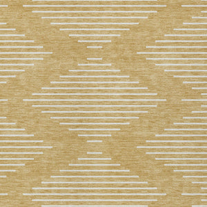 Homeroots 3' Beige And Ivory Geometric Washable Area Rug - Perfect For Indoor And Outdoor Spaces, Durable Design 9' X 12' Polyester 598572