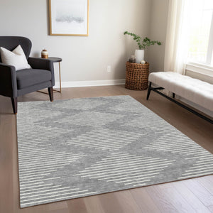 Homeroots 3' Beige And Ivory Geometric Washable Area Rug - Perfect For Indoor And Outdoor Spaces, Durable Design 8' X 10' Polyester 598577