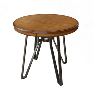 English Elm Christopher Knight Home® - Round Mid-Century Bar Table with Hairpin Metal Legs and Open Shelf, 46.85" Diameter, Stylish Dining Ash Brown N771P205281A