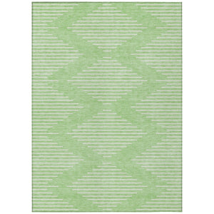 HomeRoots 5' Stylish Mint Green and Ivory Geometric Area Rug - Washable, Durable for Indoor and Outdoor Use 5' X 8' 598593