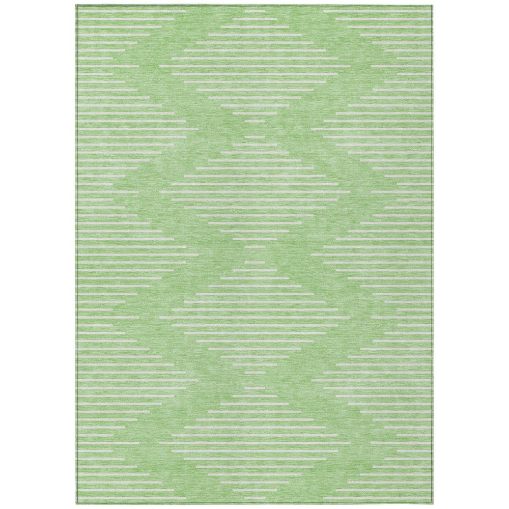 HomeRoots 9' X 12' Mint Green Geometric Indoor Outdoor Area Rug - Durable, Washable, Stylish for All Spaces 598596