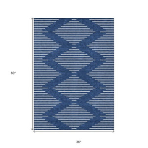 Homeroots 3' Beige And Ivory Geometric Washable Area Rug - Perfect For Indoor And Outdoor Spaces, Durable Design 3' X 5' Polyester 598598