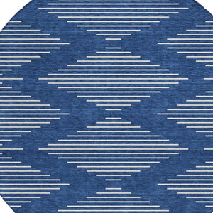 Homeroots 3' Beige And Ivory Geometric Washable Area Rug - Perfect For Indoor And Outdoor Spaces, Durable Design 8' Round Polyester 598600