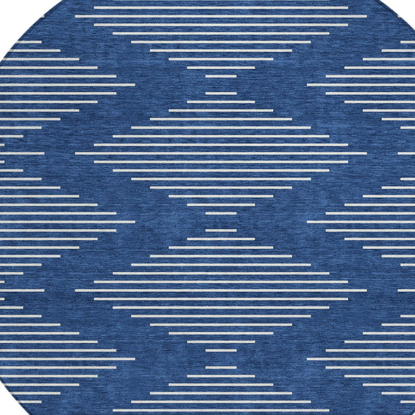 Homeroots 3' Beige And Ivory Geometric Washable Area Rug - Perfect For Indoor And Outdoor Spaces, Durable Design 8' Round Polyester 598600