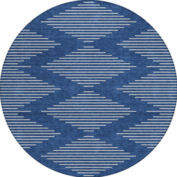 Homeroots 3' Beige And Ivory Geometric Washable Area Rug - Perfect For Indoor And Outdoor Spaces, Durable Design 8' Round Polyester 598600