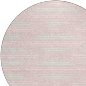 Homeroots 3' Beige And Ivory Geometric Washable Area Rug - Perfect For Indoor And Outdoor Spaces, Durable Design 8' Round Polyester 598606