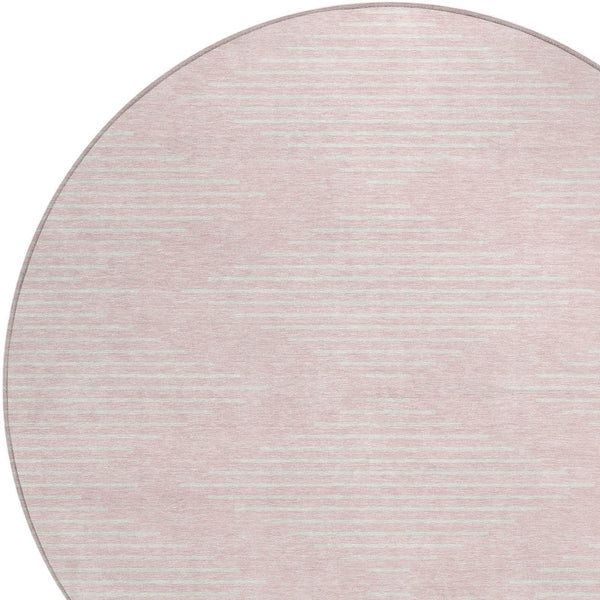 Homeroots 3' Beige And Ivory Geometric Washable Area Rug - Perfect For Indoor And Outdoor Spaces, Durable Design 8' Round Polyester 598606