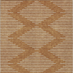 Homeroots 3' Beige And Ivory Geometric Washable Area Rug - Perfect For Indoor And Outdoor Spaces, Durable Design 3' X 5' Polyester 598610