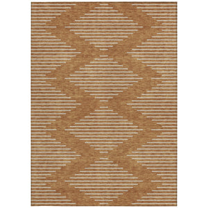 Homeroots 3' Beige And Ivory Geometric Washable Area Rug - Perfect For Indoor And Outdoor Spaces, Durable Design 5' X 8' Polyester 598611