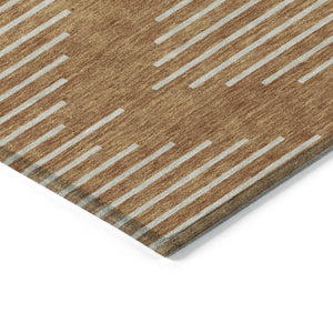 Homeroots 3' Beige And Ivory Geometric Washable Area Rug - Perfect For Indoor And Outdoor Spaces, Durable Design 8' X 10' Polyester 598613