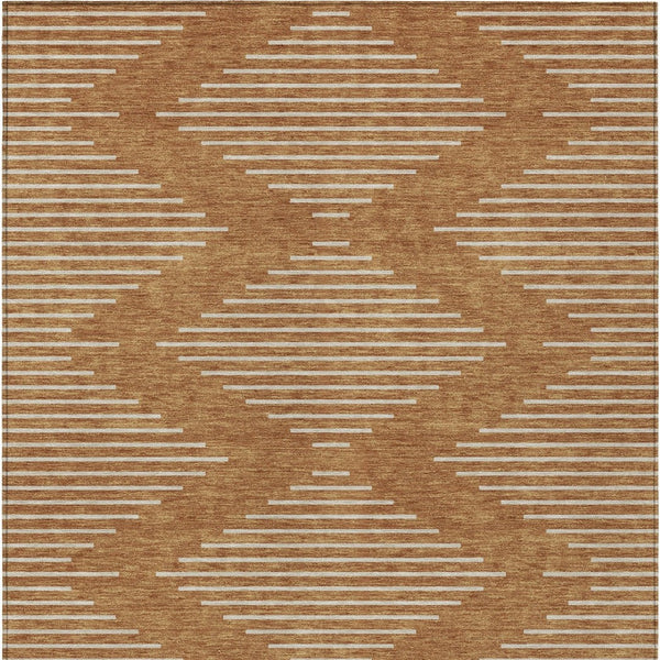 Homeroots 3' Beige And Ivory Geometric Washable Area Rug - Perfect For Indoor And Outdoor Spaces, Durable Design 9' X 12' Polyester 598614