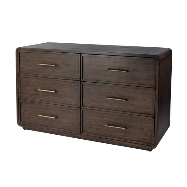 Butler Keenan 60" Wide Dresser - Elegant Dark Brown Wood with 6 Drawers for Stylish Storage Solutions