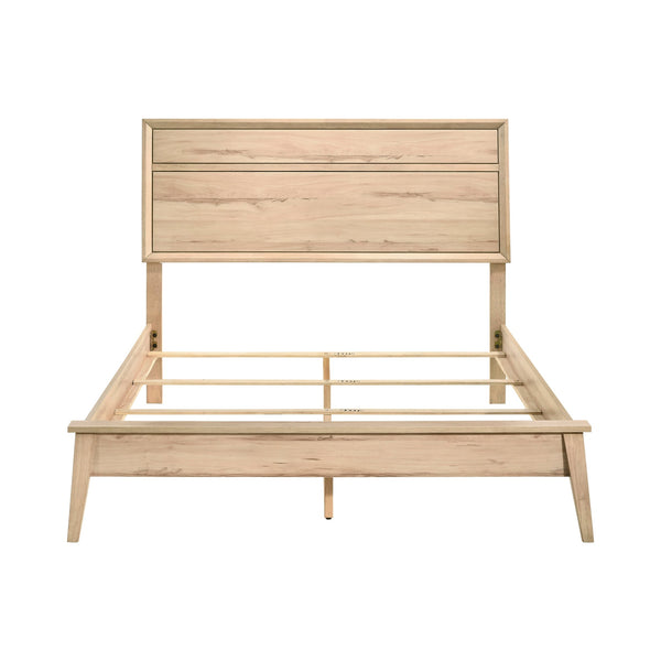 English Elm Classic Marrin Queen Bed Natural Oak Finish Mid-Century Modern Wooden Frame, Timeless Minimalist Design B011S01481