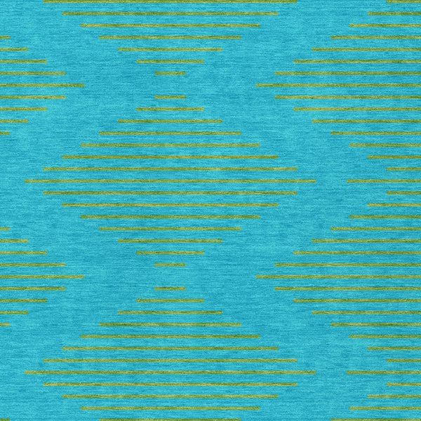 Homeroots 3' Aqua And Green Geometric Washable Area Rug For Indoor And Outdoor Spaces – Durable And Stylish Decor 5' X 8' Polyester 598717