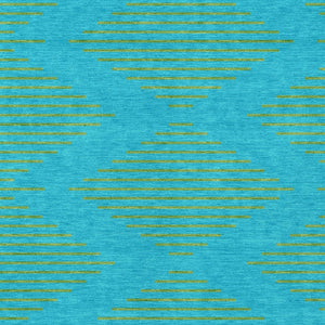 Homeroots 3' Aqua And Green Geometric Washable Area Rug For Indoor And Outdoor Spaces – Durable And Stylish Decor 8' X 10' Polyester 598719