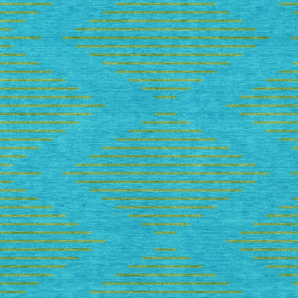 Homeroots 3' Aqua And Green Geometric Washable Area Rug For Indoor And Outdoor Spaces – Durable And Stylish Decor 8' X 10' Polyester 598719