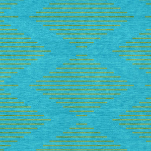 Homeroots 3' Aqua And Green Geometric Washable Area Rug For Indoor And Outdoor Spaces – Durable And Stylish Decor 9' X 12' Polyester 598720