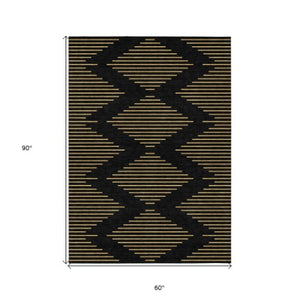 Homeroots 3' Aqua And Green Geometric Washable Area Rug For Indoor And Outdoor Spaces – Durable And Stylish Decor 5' X 8' Polyester 598723
