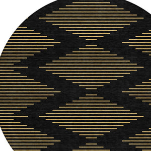 Homeroots 3' Aqua And Green Geometric Washable Area Rug For Indoor And Outdoor Spaces – Durable And Stylish Decor 8' Round Polyester 598724