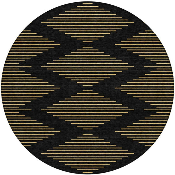 Homeroots 3' Aqua And Green Geometric Washable Area Rug For Indoor And Outdoor Spaces – Durable And Stylish Decor 8' Round Polyester 598724