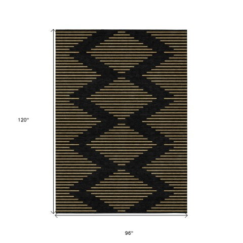 Homeroots 3' Aqua And Green Geometric Washable Area Rug For Indoor And Outdoor Spaces – Durable And Stylish Decor 8' X 10' Polyester 598725