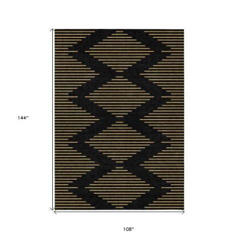Homeroots 3' Aqua And Green Geometric Washable Area Rug For Indoor And Outdoor Spaces – Durable And Stylish Decor 9' X 12' Polyester 598726