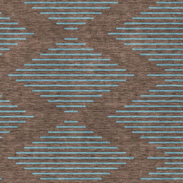 Homeroots 3' Aqua And Green Geometric Washable Area Rug For Indoor And Outdoor Spaces – Durable And Stylish Decor 5' X 8' Polyester 598729