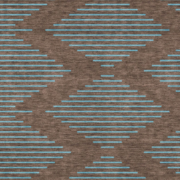 Homeroots 3' Aqua And Green Geometric Washable Area Rug For Indoor And Outdoor Spaces – Durable And Stylish Decor 9' X 12' Polyester 598732