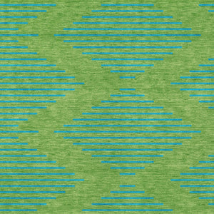 Homeroots 3' Aqua And Green Geometric Washable Area Rug For Indoor And Outdoor Spaces – Durable And Stylish Decor 3' X 5' Polyester 598734